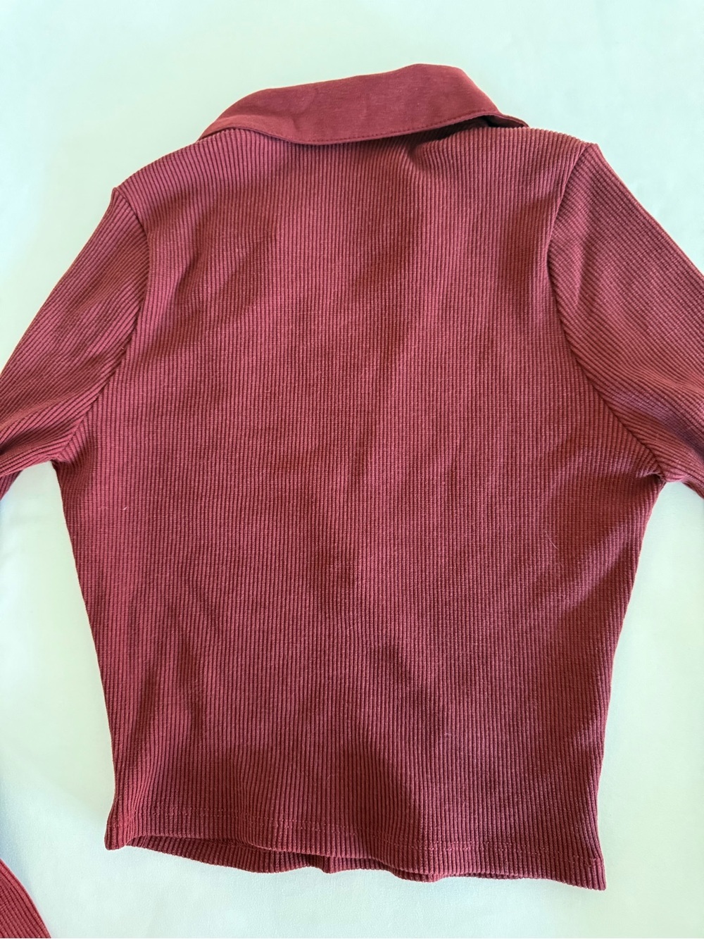 THE RANGE Micro Ribbed Cropped Polo - Berry - NEW W/ TAGS - XS - Picture 3 of 8